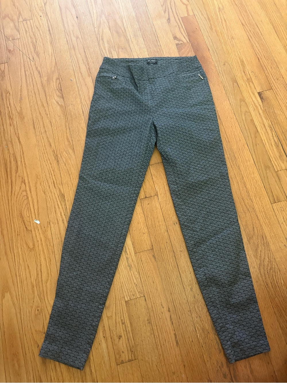 Soho Apparel Women's Dark Gray Textured Skinny Pants